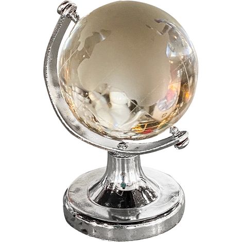 Globe Cristal - Sphère Terrestre Rond En Verre Transparent - Décor Bureau Maison Bureau - 1 Pièce (1/5)