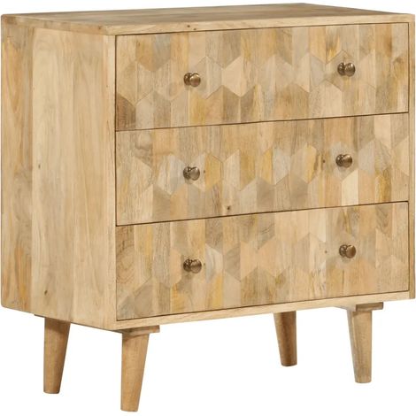 Cassettiera in stile retrò vintage portaoggetti 70 x 35 x 70 cm in legno di mango marrone 020047281