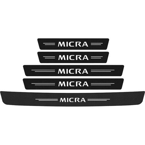 (5 pièces) Autocollants anti-rayures pour seuils de portières de voiture,film protecteur et élégant pour emblème Nissan Micra,film imperméable (1/3)