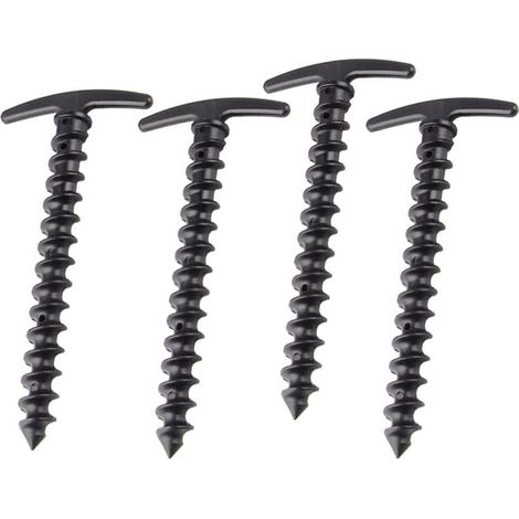 Piquets De Tente À Vis en Plastique 10 Pièces Piquets De Camping Légers Et Résistants pour Terrain Sable Boueux Prairie avec Poignée Facile À Retirer (1/5)