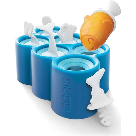 Moules à glace en forme de poisson, 6 moules en silicone à démoulage facile différents dans un seul plateau, motifs uniques d'animaux marins, sans BPA, lot de 2 (1/5)