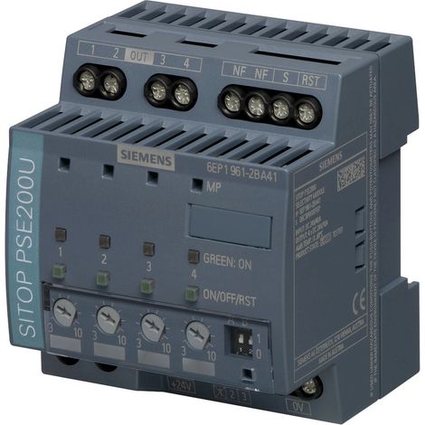 Siemens Módulo de selectividad SITOP PSE200U, DC 24 V/4 x 3 ... 10 A con señalización de canal individual, 6EP19612BA41
