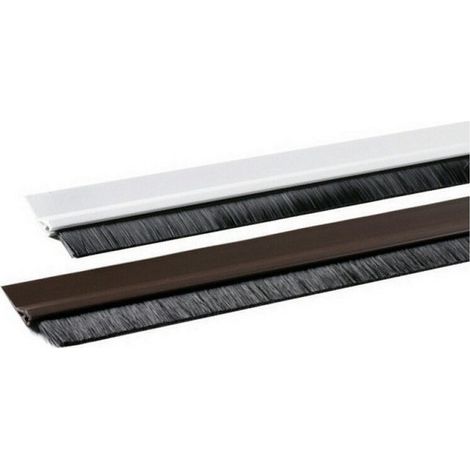 1 mt sottoporta paraspifferi in alluminio con spazzola flessibile marrone (1/2)