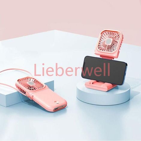 Ventilateur personnel, ventilateur de bureau USB pliable, mini ventilateur de cou portable, rose