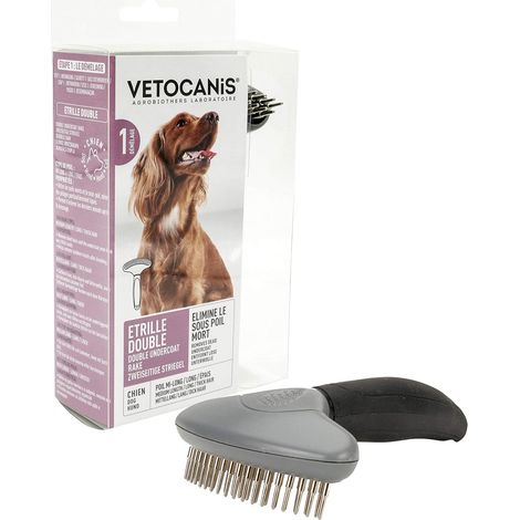 1 - Étrille Double - Brosse Chien - Acier Inoxydable 18 Dents - Pour Poils Longs Et Épais - Entretien Facilité (1/5)