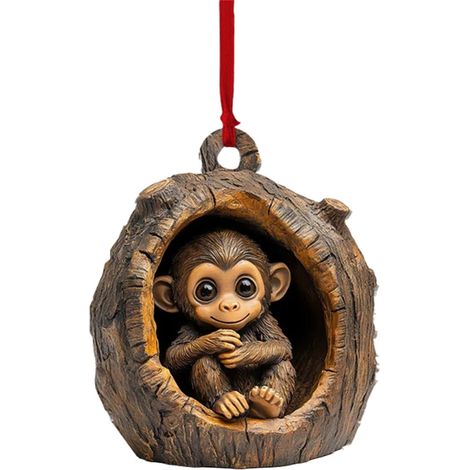 Guirlande Animale Noël - Décoration En Acrylique 2D - Ornements De Sapin En Forme De Chouette - Idéal Pour Maison Bureau Panier Cadeau - 8 Pièces (1/5)