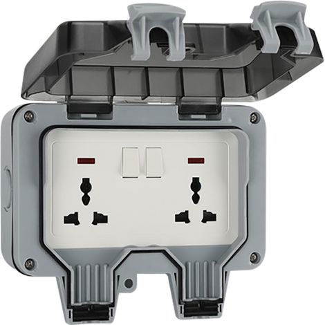 Prise étanche IP66 avec interrupteurs, 2 positions et 6 trous pour extérieur - Accessoire électrique PC résistant (1/5)