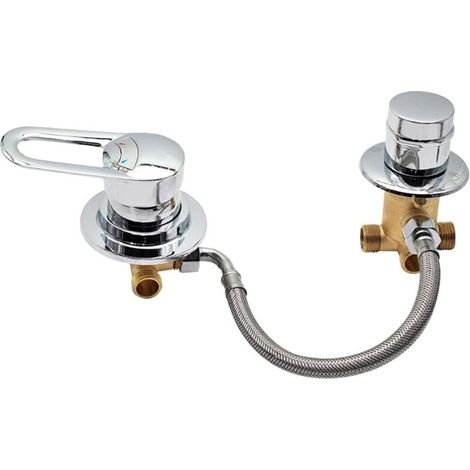 Rubinetto doccia 2 pezzi - deviatore 2/3/4/5 uscite, nucleo in ceramica - ottone cromato, miscelazione acqua calda/fredda - modello C - bagno - proprietari di casa (1/4)