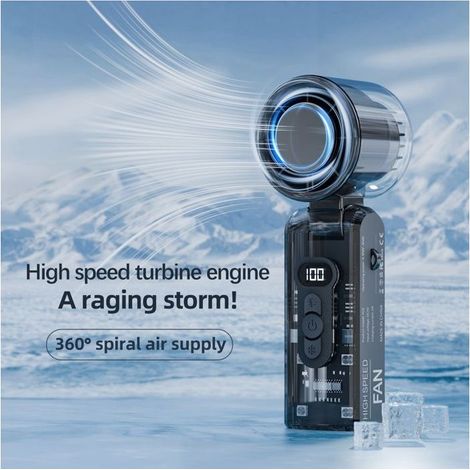 Ventilateur climatiseur portable mini, rechargeable par USB, batterie 3600 mAh, 3 vitesses, LED blanche (1/5)
