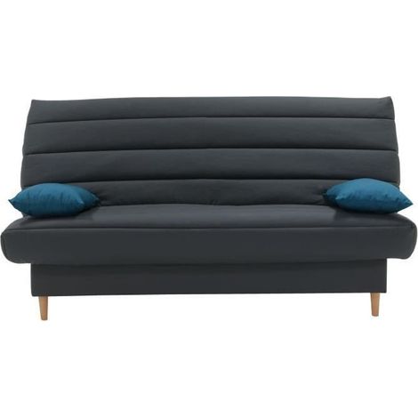 LIV Banquette clic clac 3 places - Tissu anthracite - Slyle scandinave - L 190 x P92 cm (1/4)