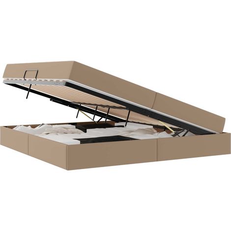 Maison Exclusive - Lit avec rangement et matelas 2 pcs Cappuccino Cuir