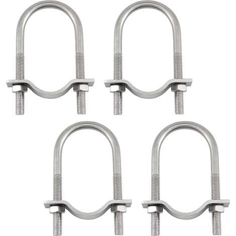 Lot de 4 colliers de serrage en U avec plaques et écrous en acier inoxydable 304 6 x 42 x 62 mm (1/5)