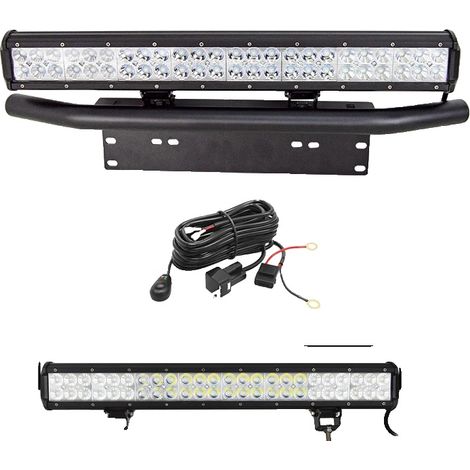 Barre lumineuse LED, boîtier en aluminium durable, design étanche, 23in 144W Avec fil (1/2)