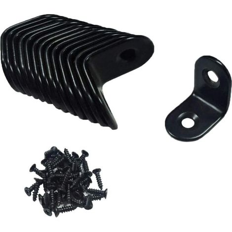 AMXCNOY 20 Stück Stahl-Eckwinkel, 90°-Winkel, 2020 mm, inklusive Schrauben, Schwarz (1/3)