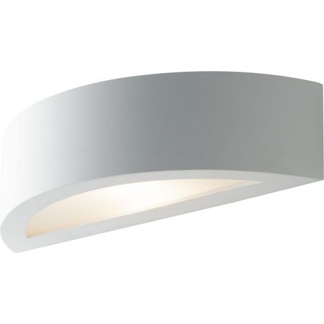 Applique CORTINA in gesso bianco verniciabile con doppio diffusore 30 cm. (1/5)