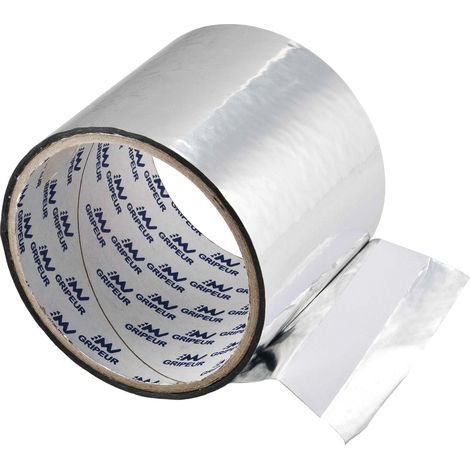 Ruban adhésif métallisé pour isolation 25m x 7,5cm – Pour surfaces propres et sèches – Application facile et rapide – Gripeur