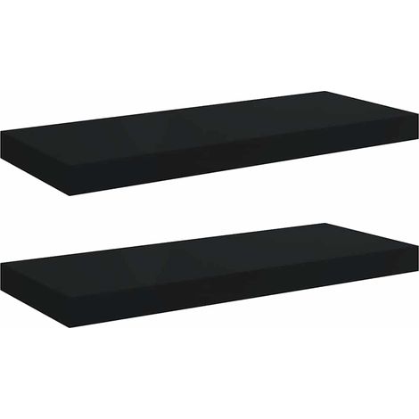 Maison Exclusive - Schweberegale 2 Stk. Schwarz 60x23,5x3,8cm MDF