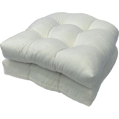 Lot de 2 coussins de chaise 48x48 cm, polyester résistant, rembourrage élastique 5 cm, intérieur et jardin (1/5)