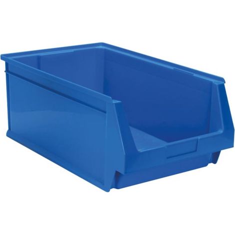 Tayg Stapelbarer Kunststoff Sichtlagerkasten für Schrauben und Kleinteile, Teilebox mit Etikettenhalter für Werkstatt Garage Lager, blau, 30 l, 500 x 303 x 200 mm