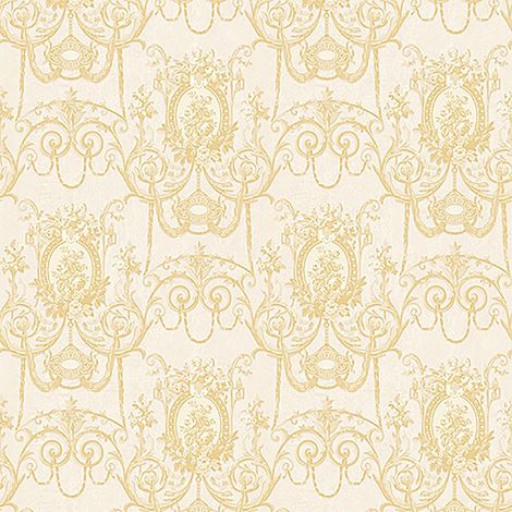 Design ID White Flower Damask Wallpaper Textured Metallic Paste The Wall Vinyl (1/4)