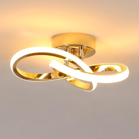 Plafonnier LED Doré, 22W 2500LM Lampe de Plafond Modern 3000K (1/5)