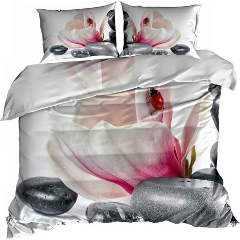 Ropa de cama de satén de algodón 3D de 160x200cm con estampado floral SPA (1/3)