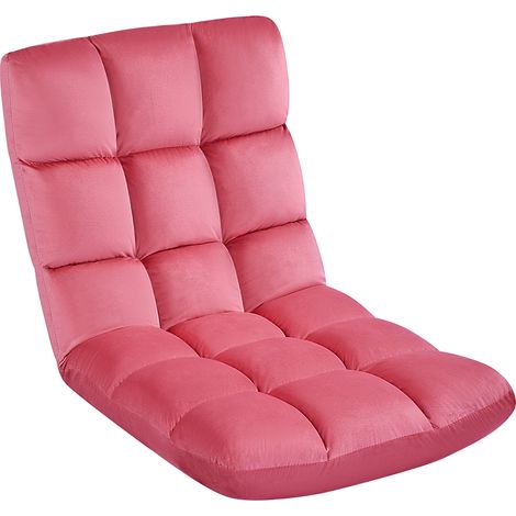 Yaheetech Sedia da Pavimento con Schienale Regolabile Poltrona Imbottita da Gioco/Yoga/Meditazione/Ufficio Domestico/TV/Lettura Rosa (1/5)