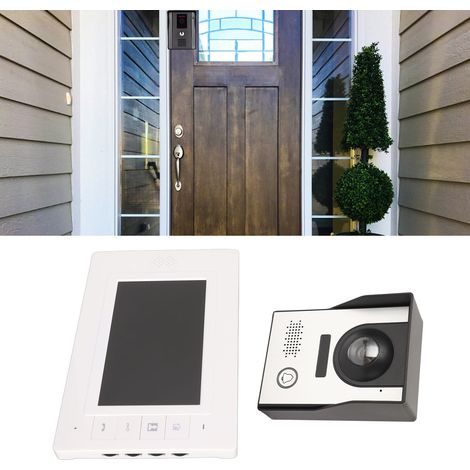 Interphone vidéo filaire 7 pouces, caméra de surveillance vidéo HD pour maison et villa, compatible avec une large plage de tension (100-240 V, norme européenne). (1/5)