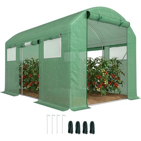 9.8 x 6.6ft Walk-In Polytunnel Greenhouse - Green (1/5)