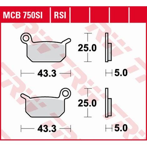 Pastillas de freno TRW ZF KH325 sinterizadas para off-road KTM SXE-5 eléctrica 19-, SX 50 09-, SX 65 04-08, Husqvarna EE-5 19-, CR 50 06-, SM 50-10-, TC 50 17-, delanteras/traseras