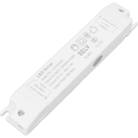 Transformateur LED 18 W DC 12 V 1,5 A en ABS, alimentation LED domestique multifonctionnelle AC 100-240 V (1/5)