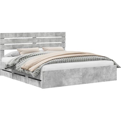 Maison Exclusive - Struttura del letto con cassetto Grigio cemento 200 x 200 cm (1/5)