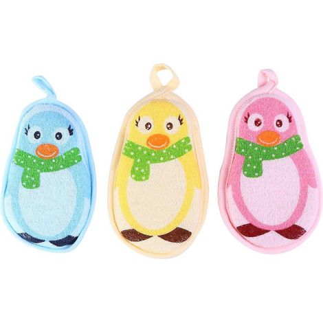 Lot de 3 éponges exfoliantes naturelles pour le bain et le soin du corps de bébé, idéales pour les nouveau-nés. (1/5)
