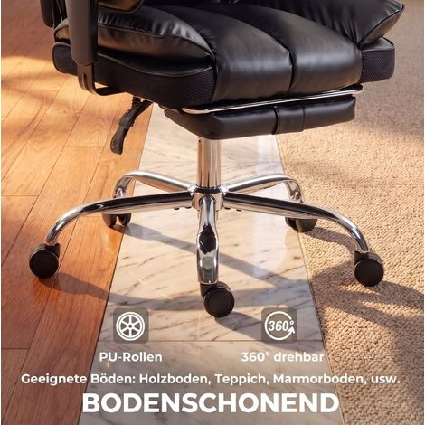 Bürostuhl 80x67x130 cm aus schwarzem Kunstleder, verstellbar, für Büro – MEUBLIV (1/5)