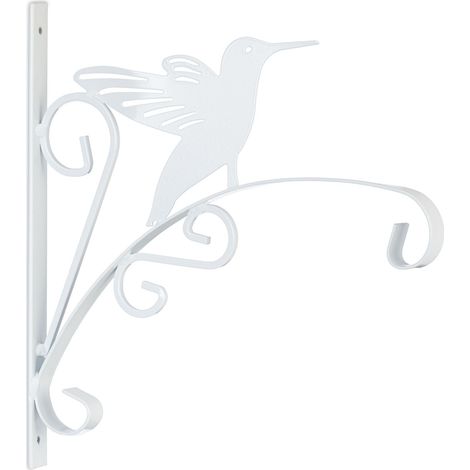 Gancio di sospensione decorativo giardino balcone 20 x 10 x 8 cm in ferro bianco 130012232