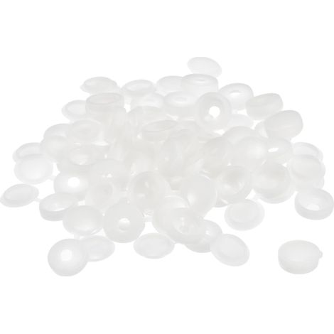 50pcs 4mm Charnière Vis Housse Capuchons Plastique Blanc (1/5)