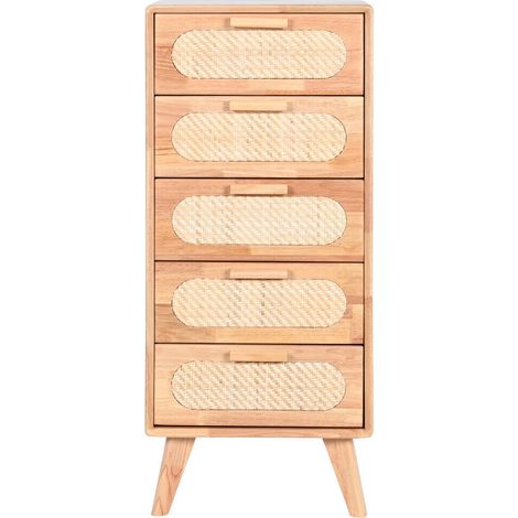 Cajonera Rubberwood Ratan 40X30X93 Natural (1/5)