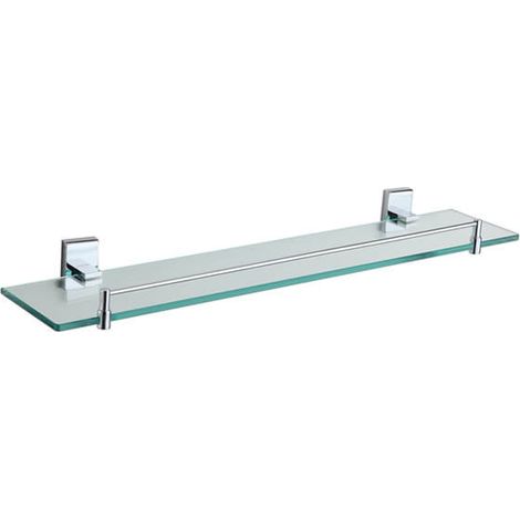 Showerdrape Unity Chrome Stainless Steel Wall Mounted Glass 50cm Vanity Shelf