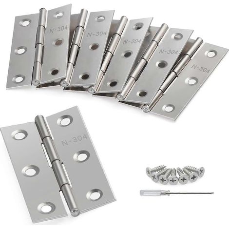 Charnières pliantes à paumelles de 66 mm (20 pièces) en acier inoxydable, avec roulement à billes et résistance au feu. Convient pour portes intérieures, fenêtres, armoires et boiseries. (1/5)