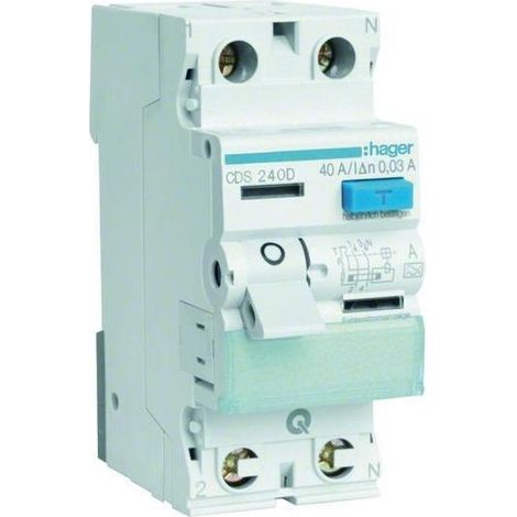 FI-Schutzschalter Hager 2p,Typ A,40A,30 mA,6kA,CDS240D QuickConnect (1/5)