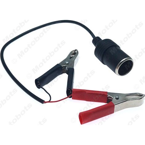 Car battery clip to cigarette lighter socket alligator clip, car air pump, 12V power converter. (1/4)