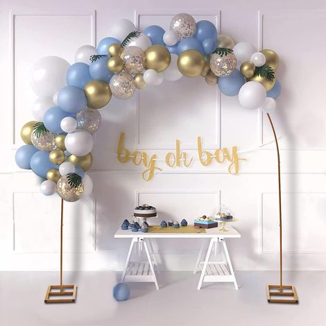 2.3  2.3m Hochzeitsbogen, Goldmetall-Ballonbogen mit Basis Traubogen für Hochzeiten, Geburtstagsfeiern, Weihnachtsfeiern usw (1/5)