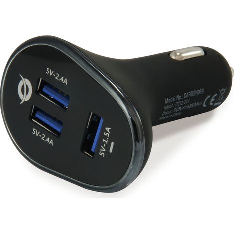 CONCEPTRONIC KFZ-Ladegerät 3Port 31W,3xUSB-A sw