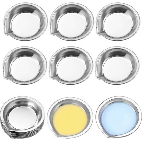 Ensemble de 12 palettes de peinture rondes en acier inoxydable (1/5)