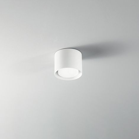 Geo Faretto cilindrico orientabile in alluminio verniciato bianco GX53