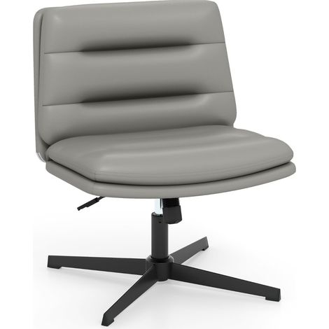 Silla de oficina con patas cruzadas, altura ajustable, gris