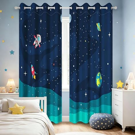 Rideau Occultant Espace Chambre Garçon Bleu Marine (1/3)