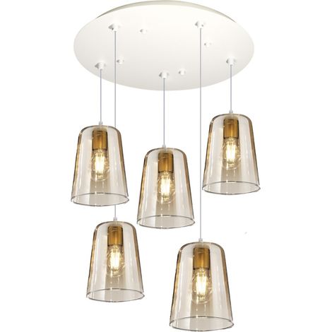 Lampadario top light shaded 1164bi s5 t am e27 led vetro colorato lampada soffitto moderna