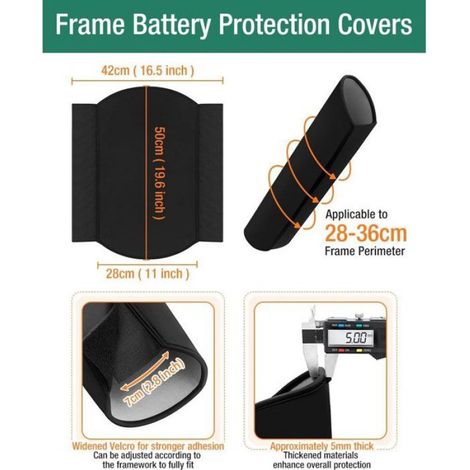 Protection de batterie pour vélo électrique - Lot de 2 - Étanche - Protection intégrée - Accessoires pour vélo électrique (1/5)