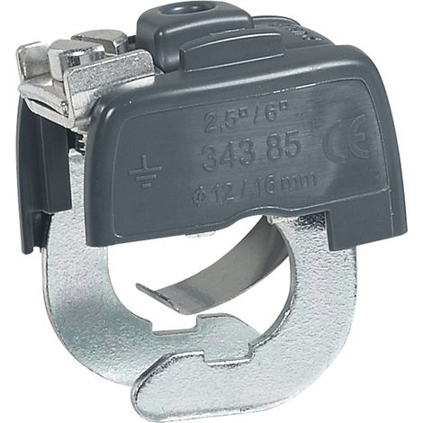 Legrand – Connecteur de mise à la terre pour canalisations métalliques Ø12mm à Ø16mm – Montage sécurisé par 1/4 de tour – Section de raccordement 6mm²